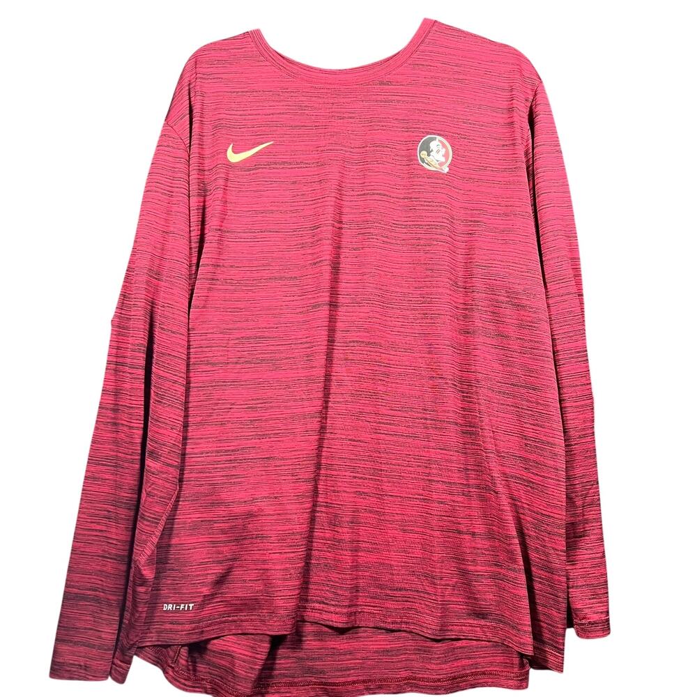 Nike Dri-FIT Florida State Seminoles T Shirt Men's XXL Maroon Gold Logo